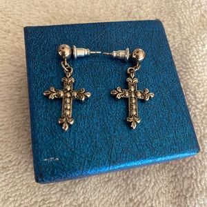 Marcasite cross earrings